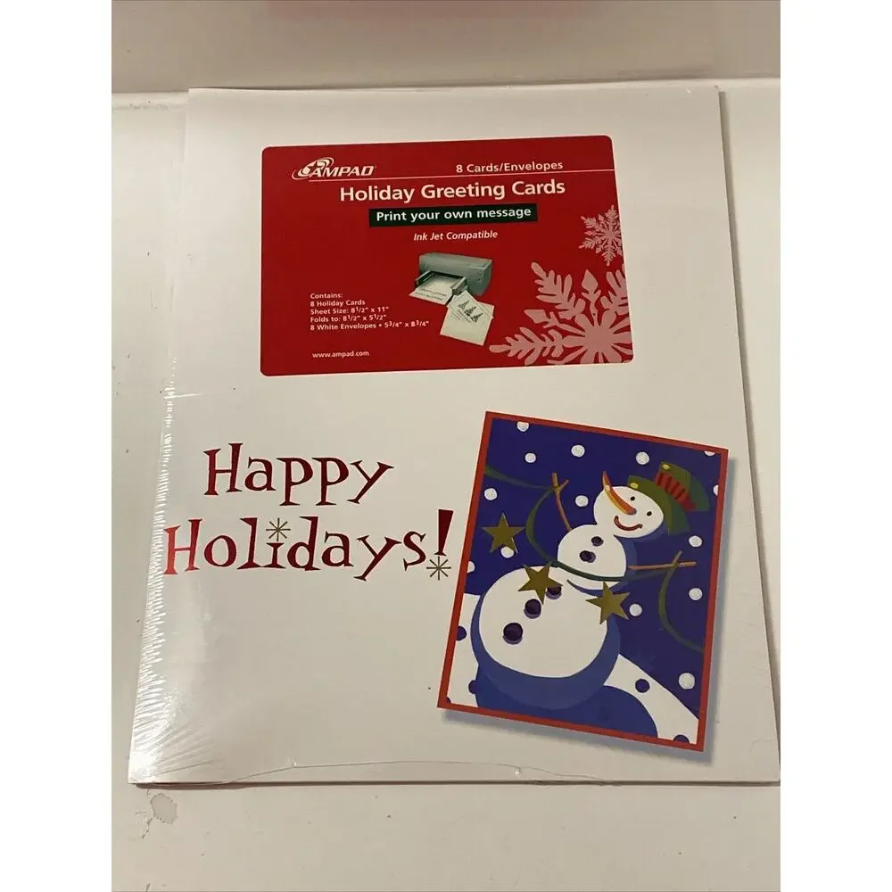 Vtg Personalized Christmas Cards Happy Holidays + 35 Sheets Paper Print Personal